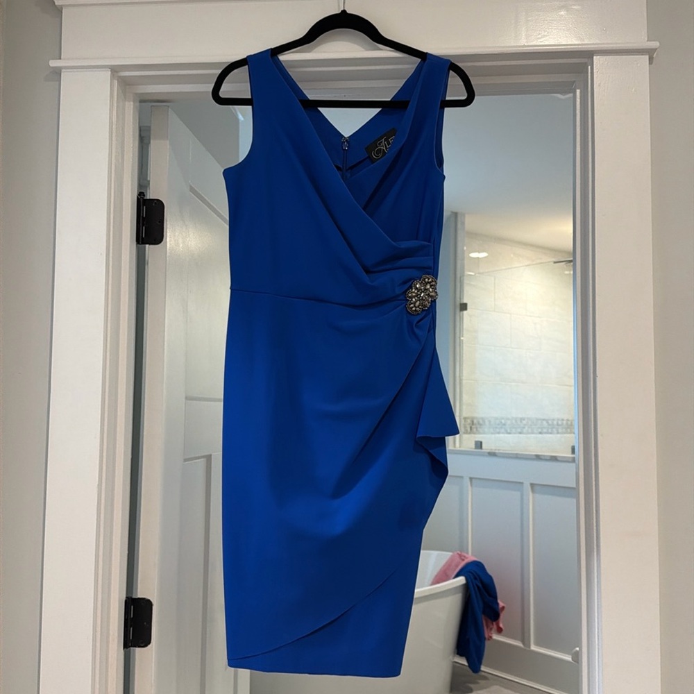 Alex Evenings Blue Formal Embellished Dress